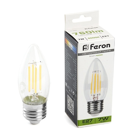 Лампа светодиодная Feron LB-66 Свеча E27 7W 230V 4000K - фото