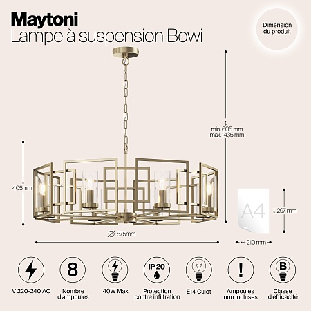 Подвесной светильник Maytoni H009PL-08G - фото