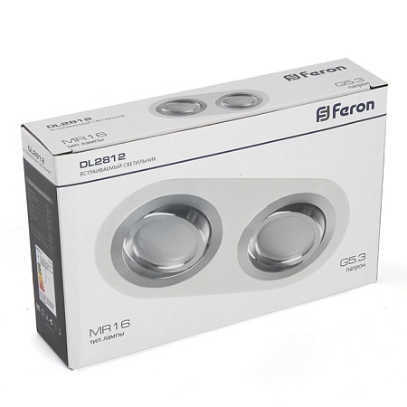 Светильник потолочный встраиваемый, DL2812 MR16 50W G5.3 "овал", белый-хром - фото