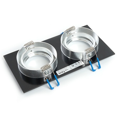 Светильник встраиваемый Feron DL2802 потолочный MR16 G5.3 черный-хром - фото