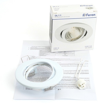 Светильник встраиваемый Feron DL11 потолочный MR16 G5.3 хром - фото
