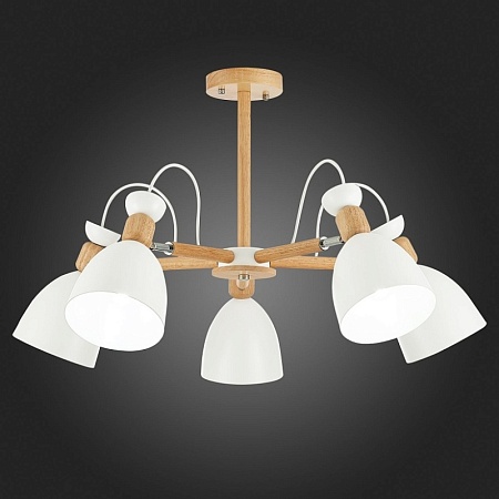 Светильник потолочный Светлое дерево, Белый/Белый E27 5*60W SLE103802-05 - фото