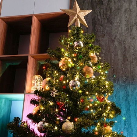 Светодиодная гирлянда Feron CL583 линейная Роса (на проволоке) мультиколор c питанием от сети 220V 20м + сетевой шнур 1,5м - фото