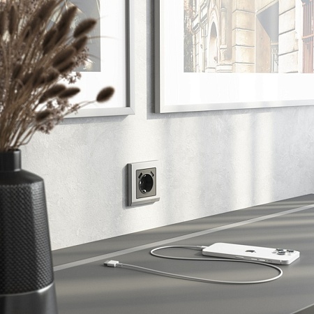 Накладка для розетки USB (графит матовый) W1179564 - фото