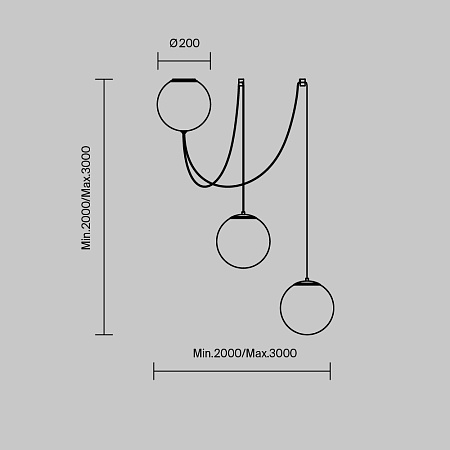 Подвесной светильник Maytoni MOD427PL-L30B3K1 - фото