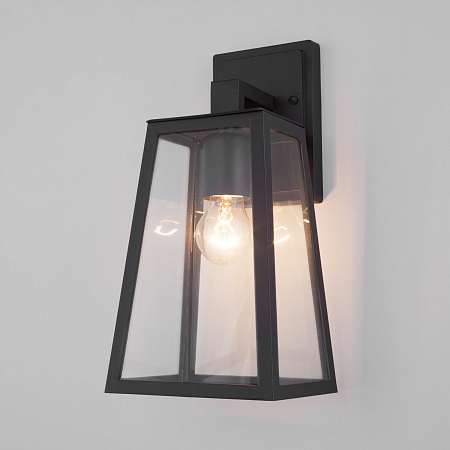 Уличный настенный светильник Germes D IP33 GL 1015D чёрный Elektrostandard - фото