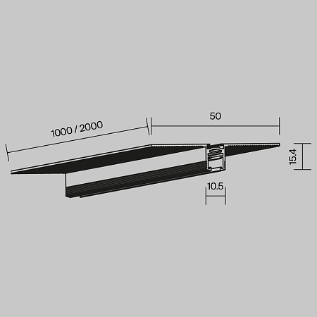 Шинопровод встраиваемый под гкл 9,5 мм 1 м levity Technical Busbar trunkings Levity TRX184-121B - фото
