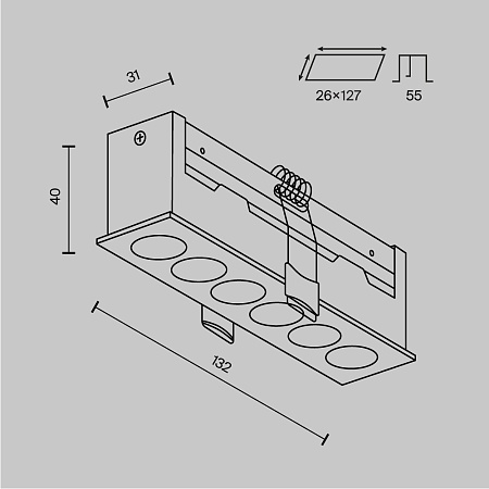 Встраиваемый светильник Technical DL065-12W3-6K-B - фото