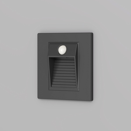 DK1020-BK Светильник встраиваемый в стену c датчиком движения, IP 20, LED 3000, 1 Вт, черный, пластик - фото