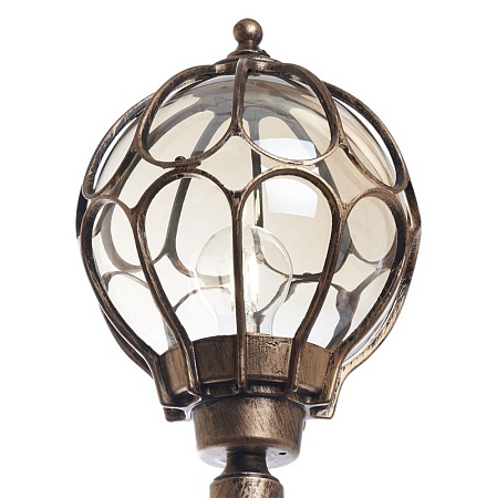 Светильник садово-парковый Feron PL3807 круглый, столб  60W 230V E27, черное золото - фото