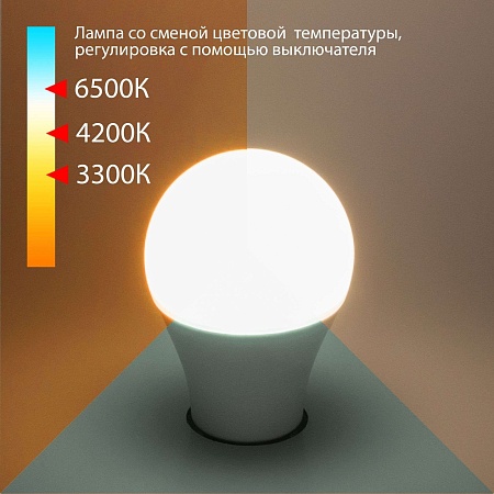 Светодиодная лампа с изменяемой цветовой температурой А60 13W 3300/4200/6500K E27 BLE2745 - фото