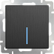 Выключатель одноклавишный проходной с подсветкой графит рифленый WL04-SW-1G-2W-LED - фото