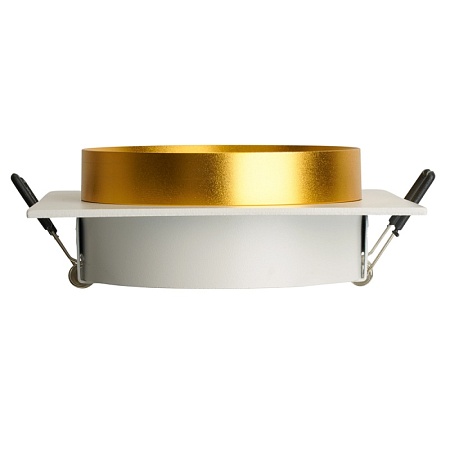 Светильник встраиваемый Feron DL506 потолочный GX53 белый + золото квадрат - фото