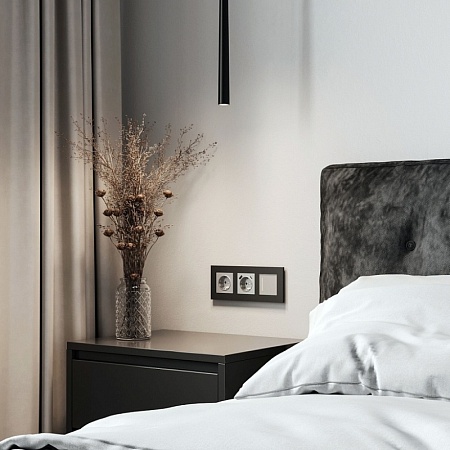 Рамка на 3 поста Slab (черный матовый) W0032908 - фото