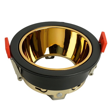 Светильник встраиваемый Feron DL3102 потолочный MR16 G5.3  черный + золото - фото