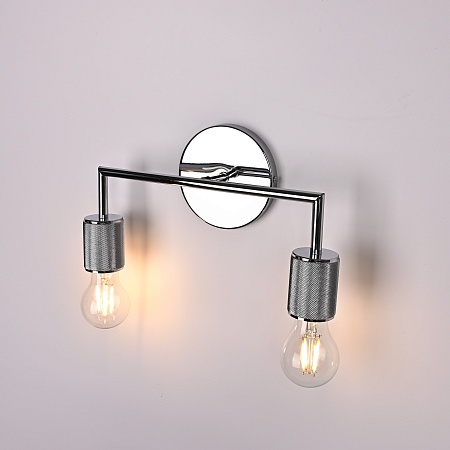 Бра Rh Utilitaire Double Sconce Silver Imperiumloft 123265-22 - фото