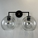 Бра Rh Utilitaire Globe Shade Double Sconce Black Imperiumloft 123272-22 - фото