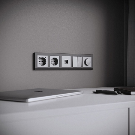 Рамка на 5 постов Stark (графит матовый) W0051864 - фото