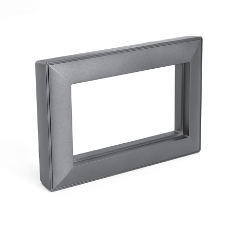 Рамка  2-местная (без перемычки),  пластик, STEKKER, PFR00-7012-06, серия Катрин, графит - фото