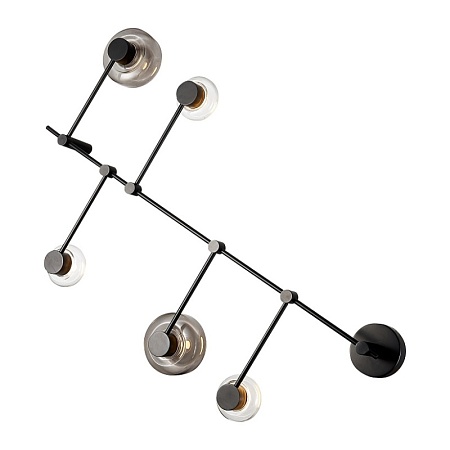 Светильник настенно-потолочный ST-Luce Черный/Дымчатый, Прозрачный LED 5*3W 3000K SL6005.401.05 - фото