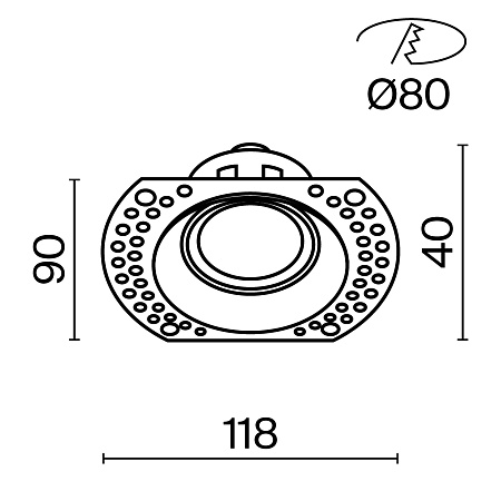 Встраиваемый светильник Technical Dot DL042-01-RD-W - фото