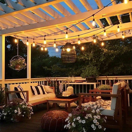 Гирлянда Feron CL50-25-1 Евро белт-лайт на подвесах 230V черный IP65 25м - фото