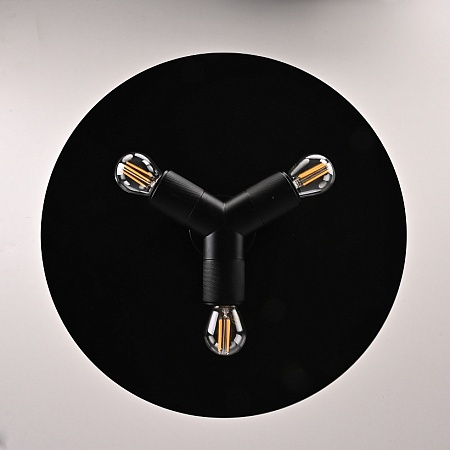 Люстра Rh Utilitaire Disk Triple Pendant Black Imperiumloft 123645-22 - фото