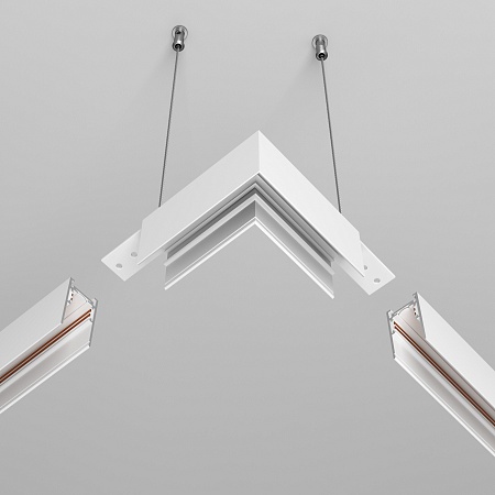 Коннектор угловой Exility накладной белый - фото