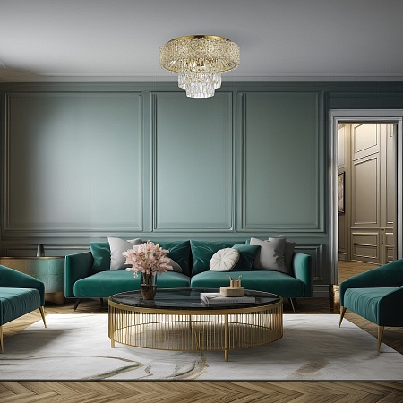 Светильник потолочный ST-Luce Латунь/Прозрачный, Янтарный E14 10*60W SL1637.302.10 - фото