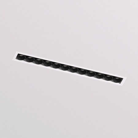 DK2532-WB Встраиваемый светильник SPACE со светодиодом под шпатлевку L240mm 220V 20W 38° 4000К IP20 белый/черный алюминий - фото
