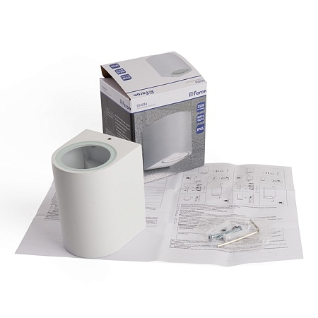 Светильник садово-парковый Feron DH014,на стену, GU10 230V, белый - фото