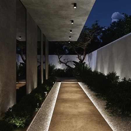 Светильник уличный потолочный ST-Luce серый/белый LED 1*12W 3000K/4000K/6500K SL9514.712.01 - фото