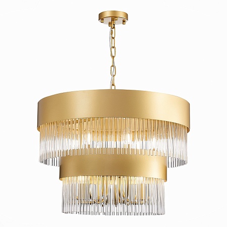Люстра подвесная ST-Luce Золотистый/Золотистый, Прозрачный E14 9*40W SL1225.203.09 - фото
