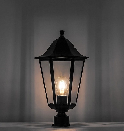 Светильник садово-парковый Feron 6203/PL6203 шестигранный на столб 100W E27 230V, черный - фото