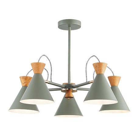 Светильник потолочный Серый, Золотистый/Серый, Темное дерево E14 5*40W SLE125112-05 - фото