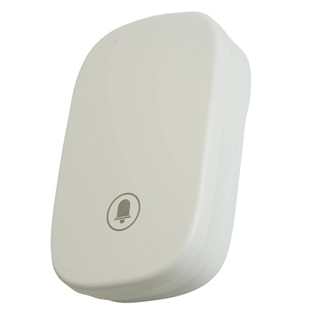 Звонок беспроводной (клавиша и база в розетку) радиочастотный 433MHz, белый, DB-380 - фото