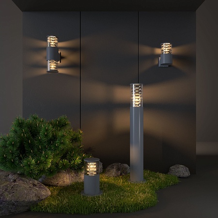 Настенный уличный светильник 1408 Techno cерый IP54 1408 Techno cерый Elektrostandard - фото