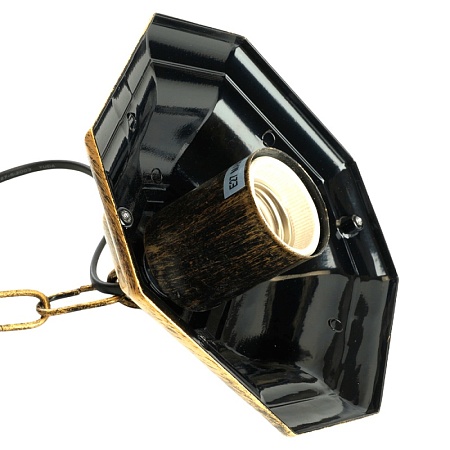 Светильник садово-парковый Feron 8105/PL8105 восьмигранный на цепочке 100W E27 230V, черное золото - фото