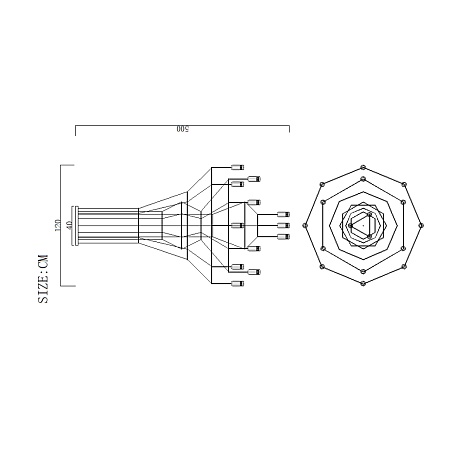 Люстра Via Wireflow Chandelier Polyhedral 0315 Suspension Lamp Imperiumloft 75118-22 - фото