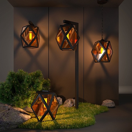 Настенный уличный светильник Ambra D IP33 35133/D черный Elektrostandard - фото