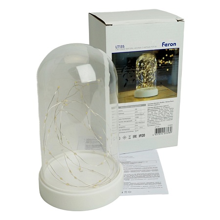 Световая фигура "Колба с Нитью Роса" 50LED 2700K, батарейки 3*АА, 23см, LT135 - фото