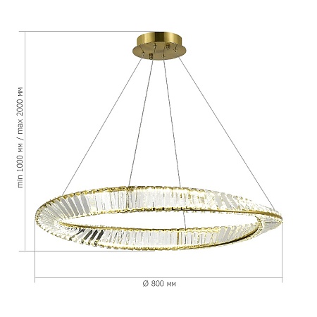 Светильник подвесной ST-Luce Латунь/Прозрачный LED 1*45W 4000K SL6204.311.01 - фото