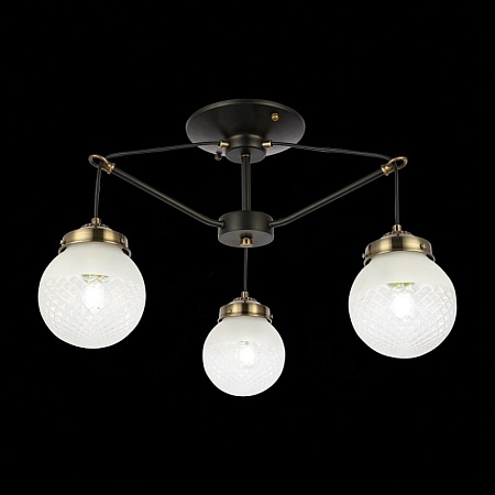 Светильник потолочный Черный, Бронза/Прозрачный, Белый E27 3*60W SLE110302-03 - фото