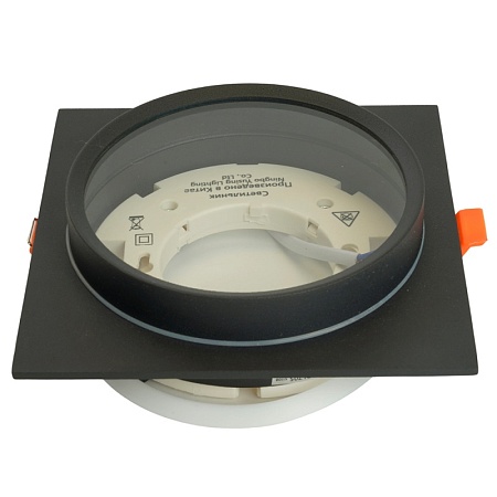 Светильник встраиваемый Feron DL705 потолочный GX70 черный квадрат IP44 - фото