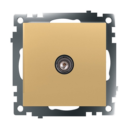 Розетка телевизионная 1-местная (механизм), STEKKER, GLS00-7108-08, 75 Ом, 5-862МГц, серия Катрин, золото - фото