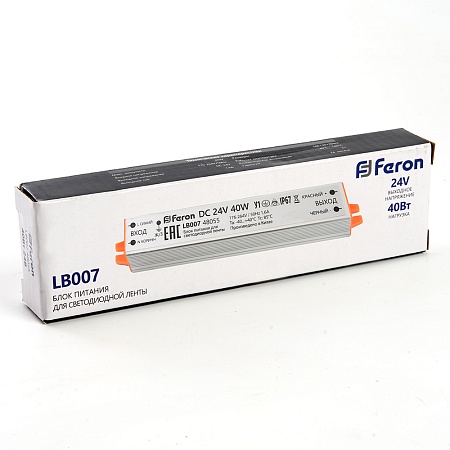 Трансформатор электронный для светодиодной ленты 40W 24V (драйвер), LB007 - фото