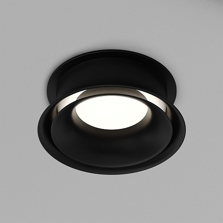 DK2403-BK Встраиваемый светильник влагозащ., IP 44, 10 Вт, GU10, черный, алюминий - фото