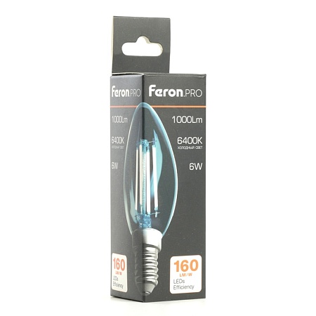 Лампа светодиодная Feron.PRO LB-1206 Свеча E14 6W 1000LM 175-265V 6400K - фото