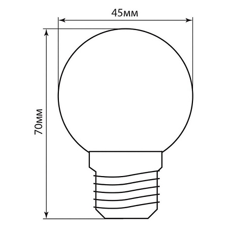 Лампа светодиодная Feron LB-37 Шарик E27 1W 230V Красный - фото