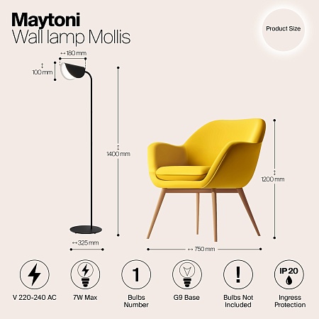 Напольный светильник (торшер) Maytoni Mollis MOD126FL-01B - фото